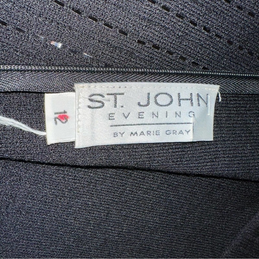 St John - sleeveless sequin black sweater Dress with mock turtleneck, size:12 - Picture 3 of 14